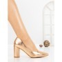 Pantofi cu Toc Gros 8128 CHAMPAGNE | CM