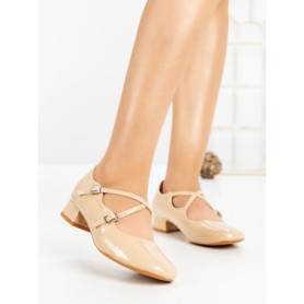 Pantofi cu Toc mic 8242 BEIGE | CM