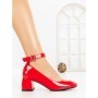 Pantofi cu Toc Gros 8250 RED | CM