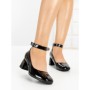 Pantofi cu Toc Gros 8250 BLACK | CM