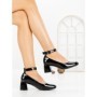 Pantofi cu Toc Gros 8250 BLACK | CM