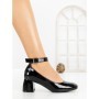 Pantofi cu Toc Gros 8250 BLACK | CM