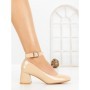 Pantofi cu Toc Gros 8250 BEIGE | CM
