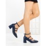 Pantofi cu Toc Gros 8138 BLUE | CM