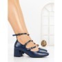 Pantofi cu Toc Gros 8138 BLUE | CM