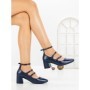 Pantofi cu Toc Gros 8138 BLUE | CM
