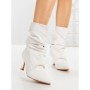 Botine cu Toc Subtire 6XKK8 WHITE | MEI