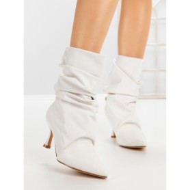 Botine cu Toc Subtire 6XKK8 WHITE | MEI