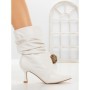 Botine cu Toc Subtire 6XKK8 WHITE | MEI