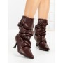 Botine cu Toc Subtire 6XKK8 WINE | MEI