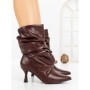 Botine cu Toc Subtire 6XKK8 WINE | MEI