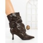 Botine cu Toc Subtire 6XKK8 BROWN | MEI