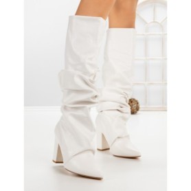 Cizme Dama cu Toc 6XKK11 WHITE | MEI