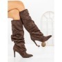 Cizme Dama cu Toc 6XKK9 BROWN | MEI