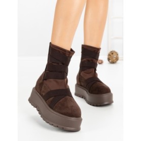 Ghete Dama cu Platforma 56WL1 DARK BROWN | MEI