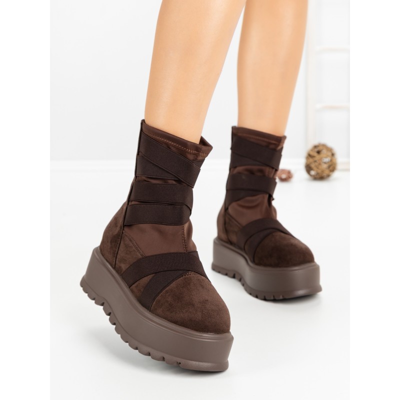 Ghete Dama cu Platforma 56WL1 DARK BROWN | MEI