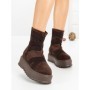 Ghete Dama cu Platforma 56WL1 DARK BROWN | MEI