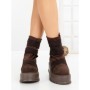 Ghete Dama cu Platforma 56WL1 DARK BROWN | MEI