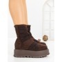Ghete Dama cu Platforma 56WL1 DARK BROWN | MEI