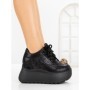 Pantofi Sport Dama cu Platforma 6WL17 BLACK | MEI