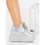 Pantofi Sport Dama cu Platforma 6WL17 SILVER | MEI