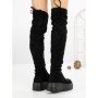 Cizme Dama cu Platforma 68WL28 BLACK | MEI