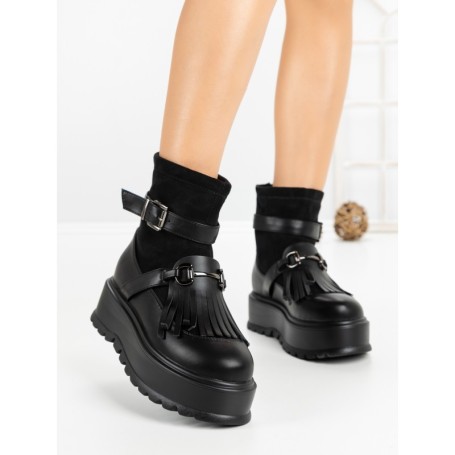 Ghete Dama cu Platforma 6ZP12 BLACK | MEI