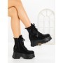 Ghete Dama cu Platforma 68WL8 BLACK | MEI
