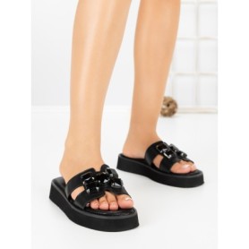 Papuci Dama din piele naturala 5SY33 BLACK | MEI