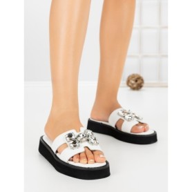 Papuci Dama din piele naturala 5SY33 WHITE | MEI