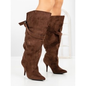 Cizme Dama cu Toc 6XKK5 BROWN | MEI