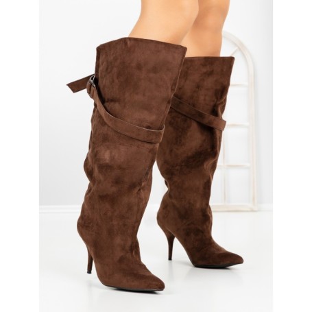 Cizme Dama cu Toc 6XKK5 BROWN | MEI
