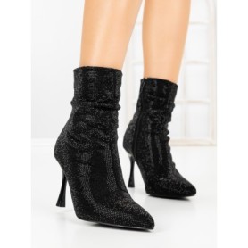 Botine cu Toc Subtire 6GS30 BLACK | MEI
