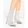 Botine cu Toc Subtire 6GS30 SILVER | MEI