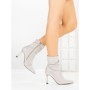 Botine cu Toc Subtire 6GS30 SILVER | MEI