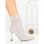 Botine cu Toc Subtire 6GS30 SILVER | MEI