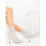 Botine cu Toc Subtire 6GS30 SILVER | MEI