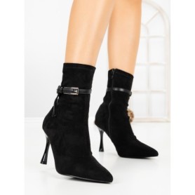 Botine cu Toc Subtire 6GS31 BLACK | MEI