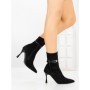 Botine cu Toc Subtire 6GS31 BLACK | MEI