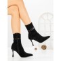 Botine cu Toc Subtire 6GS31 BLACK | MEI