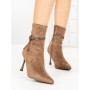 Botine cu Toc Subtire 6GS31 KHAKI | MEI
