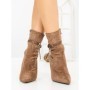 Botine cu Toc Subtire 6GS31 KHAKI | MEI