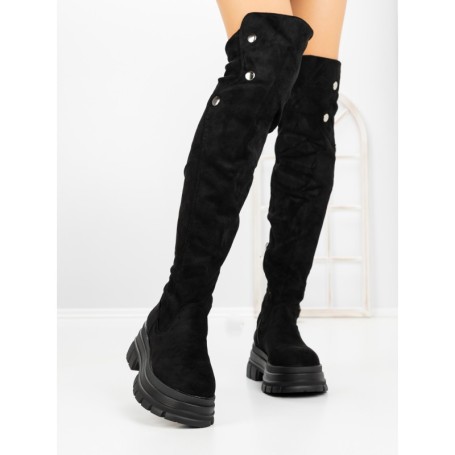 Cizme Dama cu Platforma 66WL32 BLACK | MEI