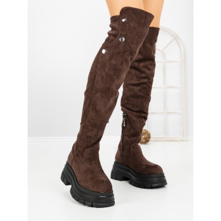 Cizme Dama cu Platforma 66WL32 BROWN | MEI