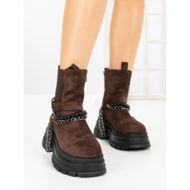 Ghete Dama cu Platforma 66WL33 DARK BROWN | MEI