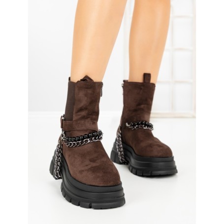 Ghete Dama cu Platforma 66WL33 DARK BROWN | MEI