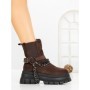 Ghete Dama cu Platforma 66WL33 DARK BROWN | MEI