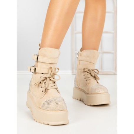 Ghete Dama cu Platforma 66WL30 BEIGE | MEI