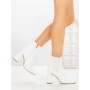 Botine cu Toc Gros V8-08 WHITE | VIVIRICH