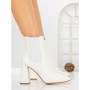 Botine cu Toc Gros V8-08 WHITE | VIVIRICH